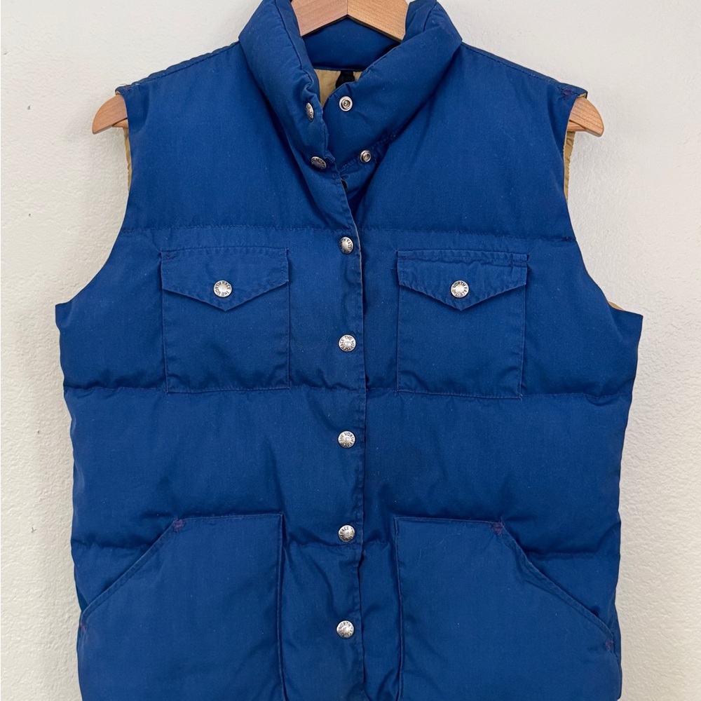 TRUE VINTAGE North Face Blue Quilted Puffy Vest